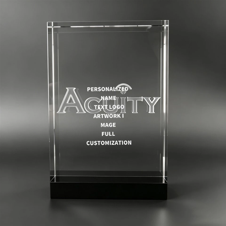 Vertical Rectangle Black Base Crystal Plaque suppliers